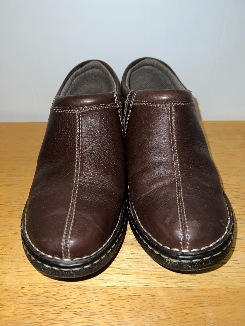 Eastland Brown Leather Slip-On Ankle Booties